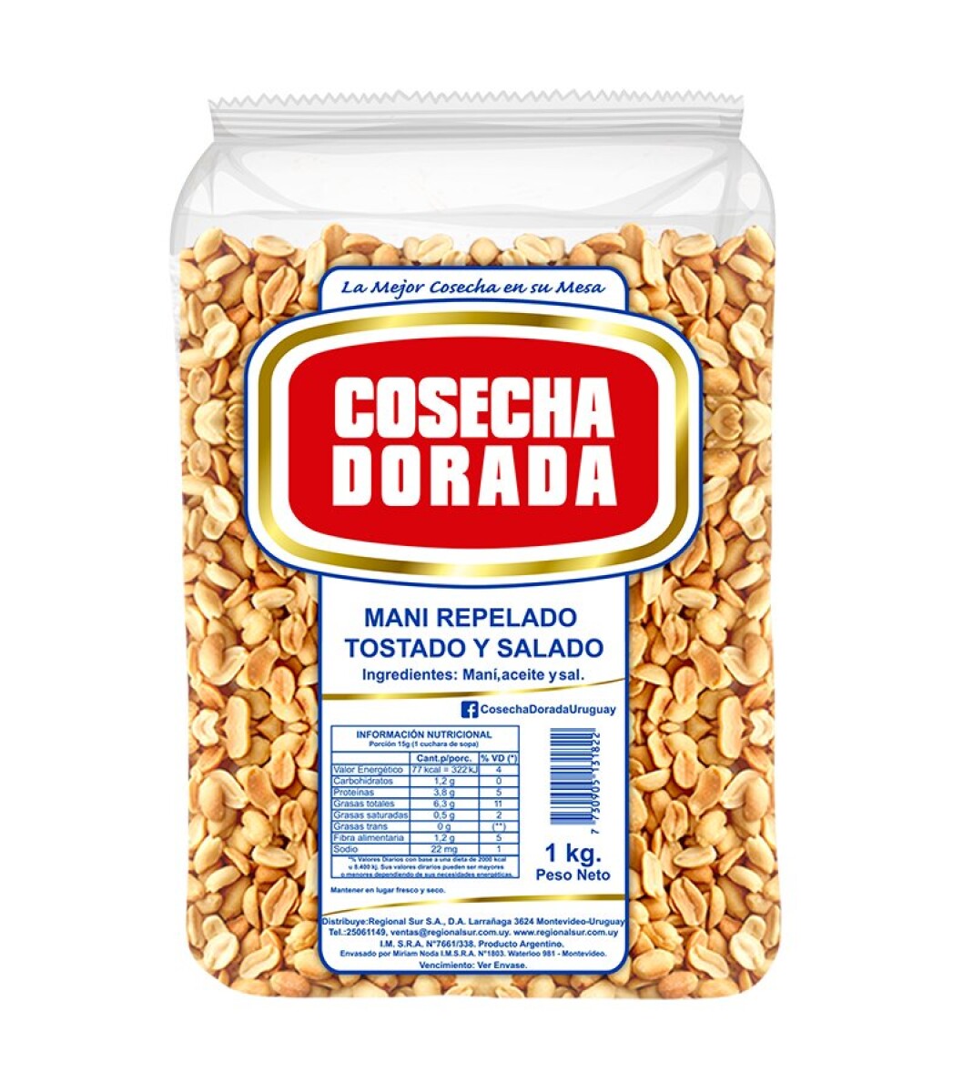 MANI PELADO TOST C/SAL 1K COSECHA DORADA 