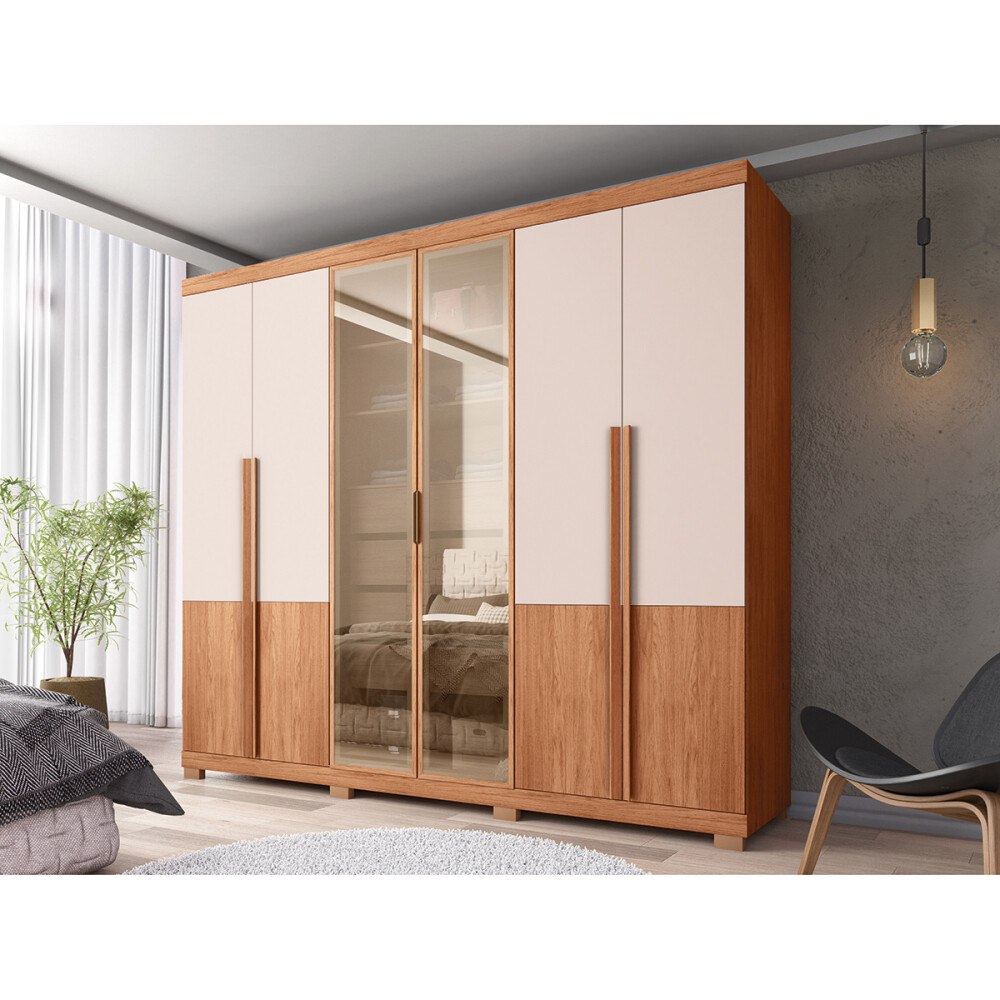 ROPERO 6 PUERTAS MODELO SINATRA 2.6 COLOR FREIJO/OFF WHITE Ropero 6 Puertas Modelo Sinatra 2.6 Color Freijo/off White