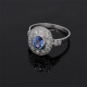 Anillo En Platino Con Brillantes Y Zafiro Central Anillo En Platino Con Brillantes Y Zafiro Central