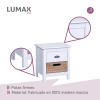 Mesa de luz veladora Lumax 2 cajones madera y blanco Mesa de luz veladora Lumax 2 cajones madera y blanco