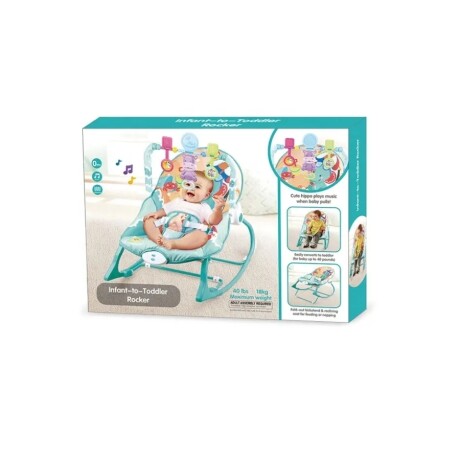 Silla Mecedora Musical Infantil 3 Etapas TURQUESA