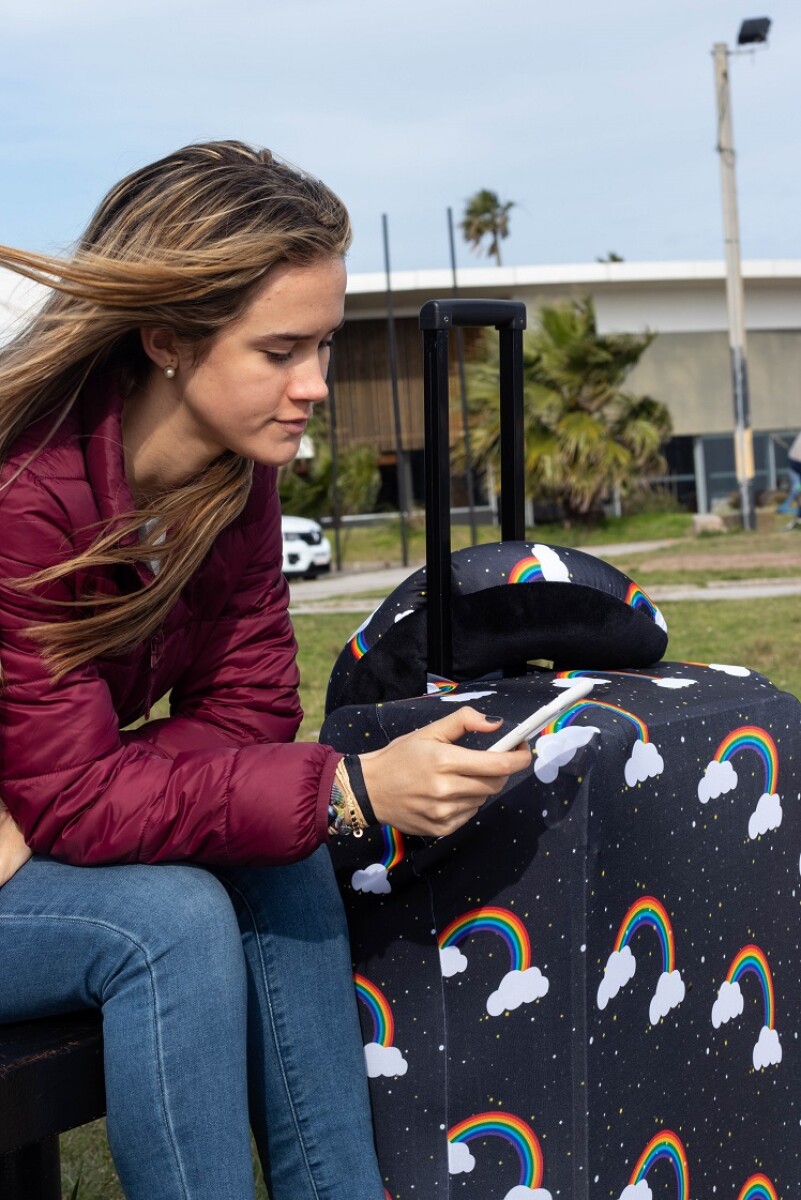 Funda para valija grande para viaje - Arcoiris Negro 
