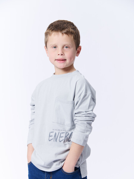 Remera Manga larga Rayado Energy Gris