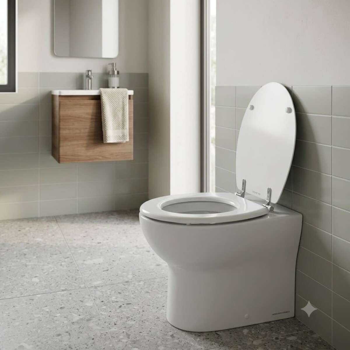 Tapa Asiento Inodoro Water Universal Fijacion Metalica MDF 