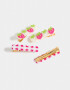 Hebillas Infantiles Con frutas Set De Piquitos - Combinacion Tricolor