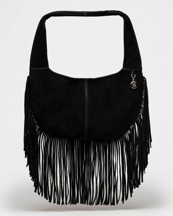Bolso Amazonia en cuero gamuza Negro
