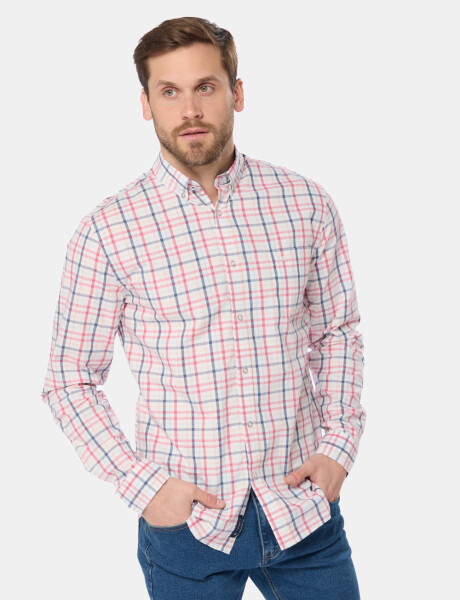 CAMISA A CUADROS Blanco