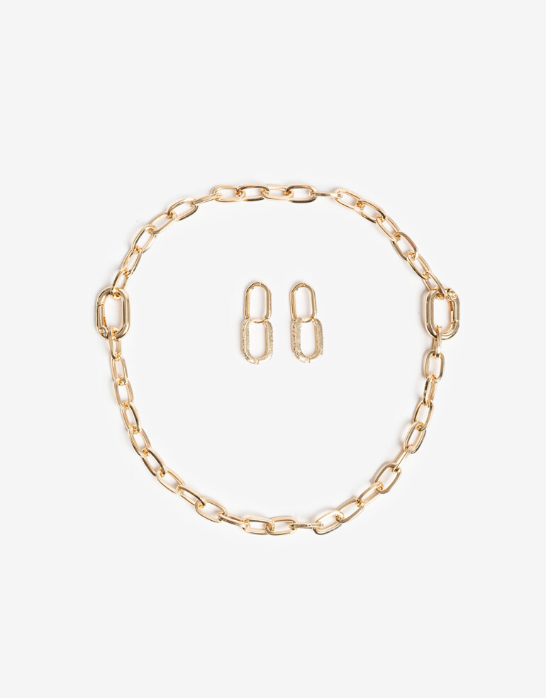 Bijouterie Set Sets temáticos Set De Aros Y Collar Intercambiables - Dorado