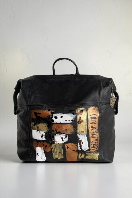 Mochila Abril De Cuero Línea Urbana Con Arte Mochila Abril De Cuero Línea Urbana Con Arte