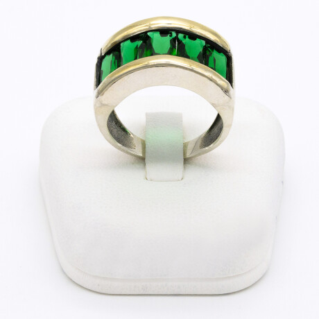 Anillo de plata 925, double en oro 18 ktes y cironias. Anillo de plata 925, double en oro 18 ktes y cironias.