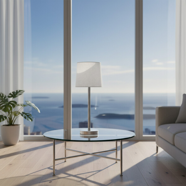 Lampara De Escritorio Mesa Portátil 220V Con Puerto Usb Color Plateado