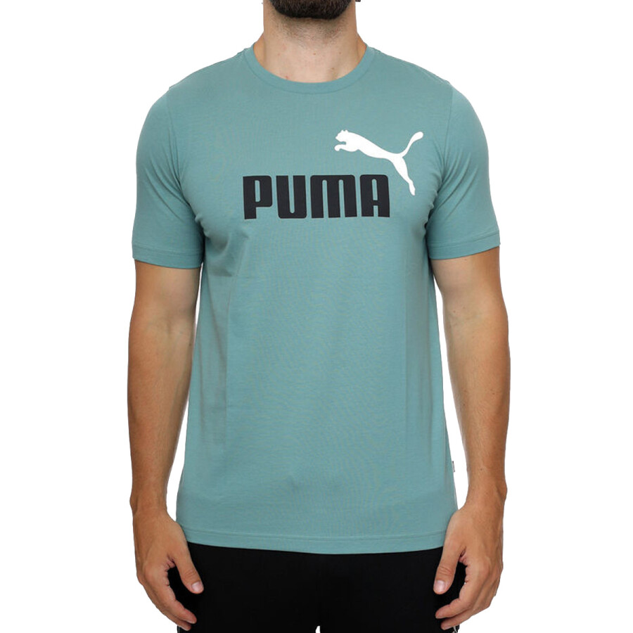 Remera de Hombre Puma Essentials 2 Colour Verde - Negro - Blanco