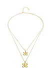 COLLAR DOBLE CON MARIPOSAS EN ALEACIÓN DE METALES BAÑADO EN ORO 18K Colgante