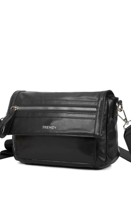 Bandolera con bolsillo frontal Negro