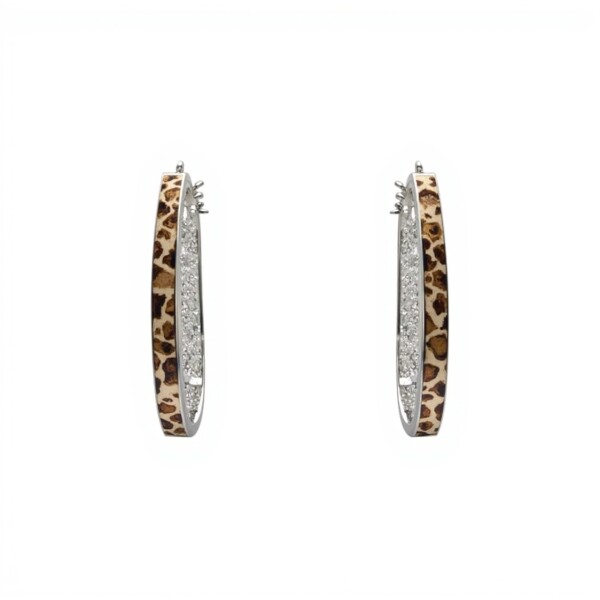 Caravanas Aro Leopardo- Zirconia - Plata 925 - CA4290 sinpiedra