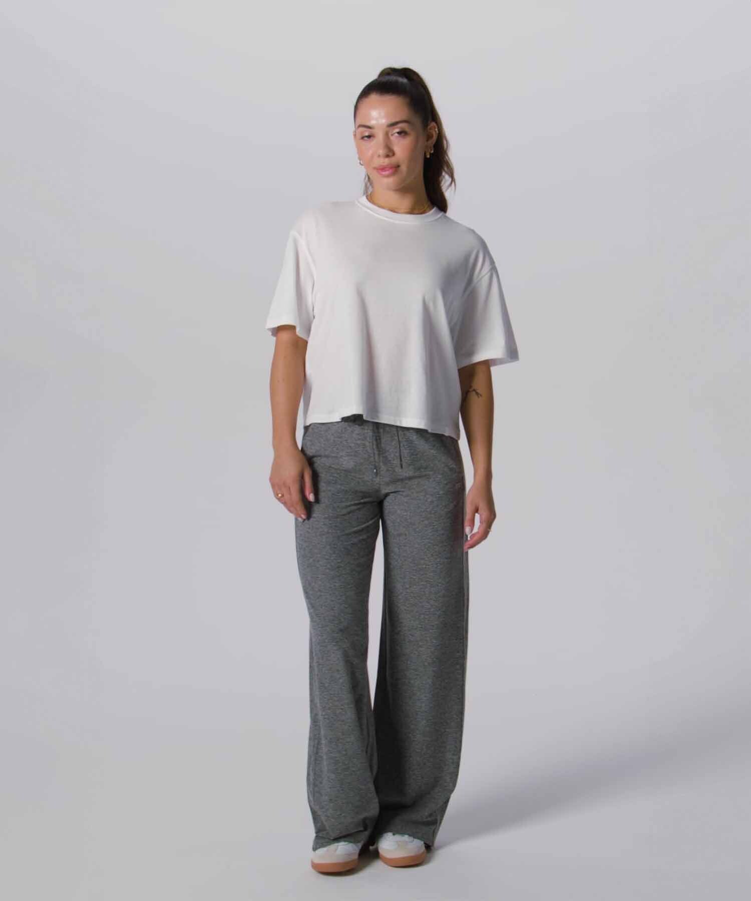 Polo Manga Corta Boxy Mujer Classic Grey Heather