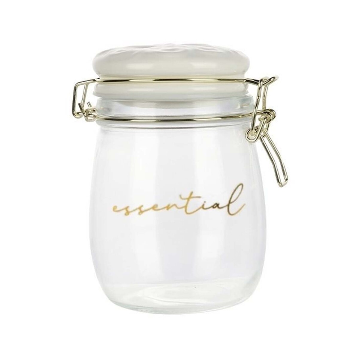 Frasco Recipiente Essential 750Ml en Vidrio y Tapa Cerámica - Blanco 
