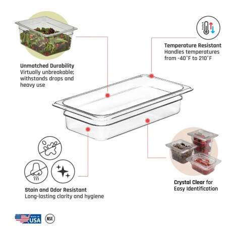 Cuba de Policarbonato GN 1/3 6.5 cm Cuba de Policarbonato GN 1/3 6.5 cm
