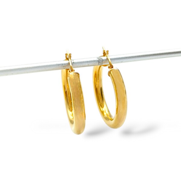 Caravanas aros de oro inflados- Oro bajo - Sin piedra- CA8035 sinpiedra