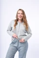 Pijama m/l Cartera Gris con Azul