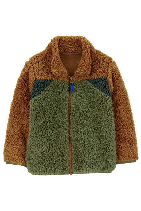 Campera de sherpa, diseño colorblock Campera de sherpa, diseño colorblock