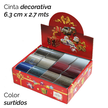 Cinta Navideña Rustica Lisa 6,3cm X 2,7 Mts Cinta Navideña Rustica Lisa 6,3cm X 2,7 Mts