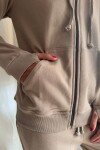 Campera capucha Visón