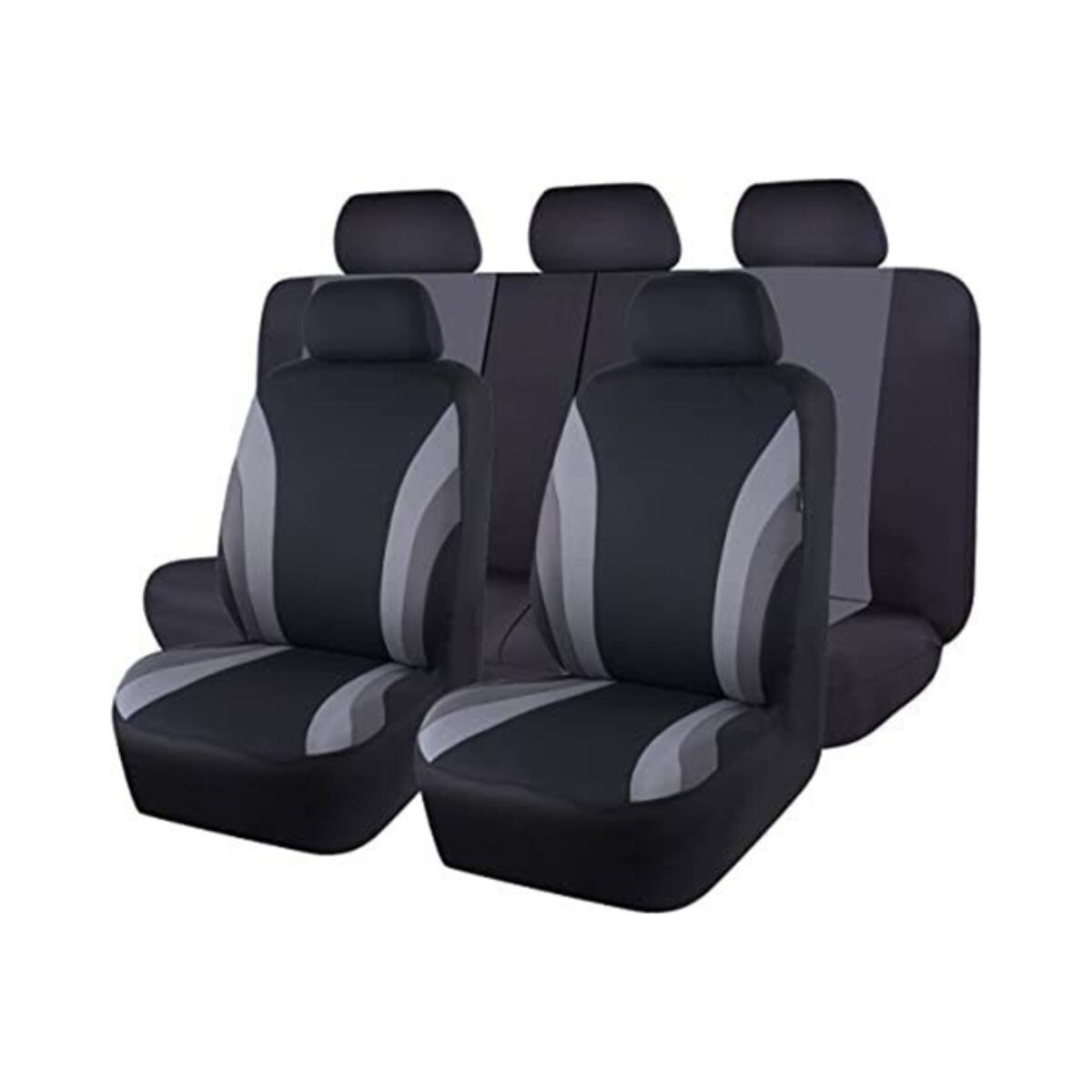 JUEGO DE FUNDAS CUBRE ASIENTO (NEGRO/GRIS) 