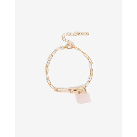 Pulsera Dije Candado Y Llave Dorado