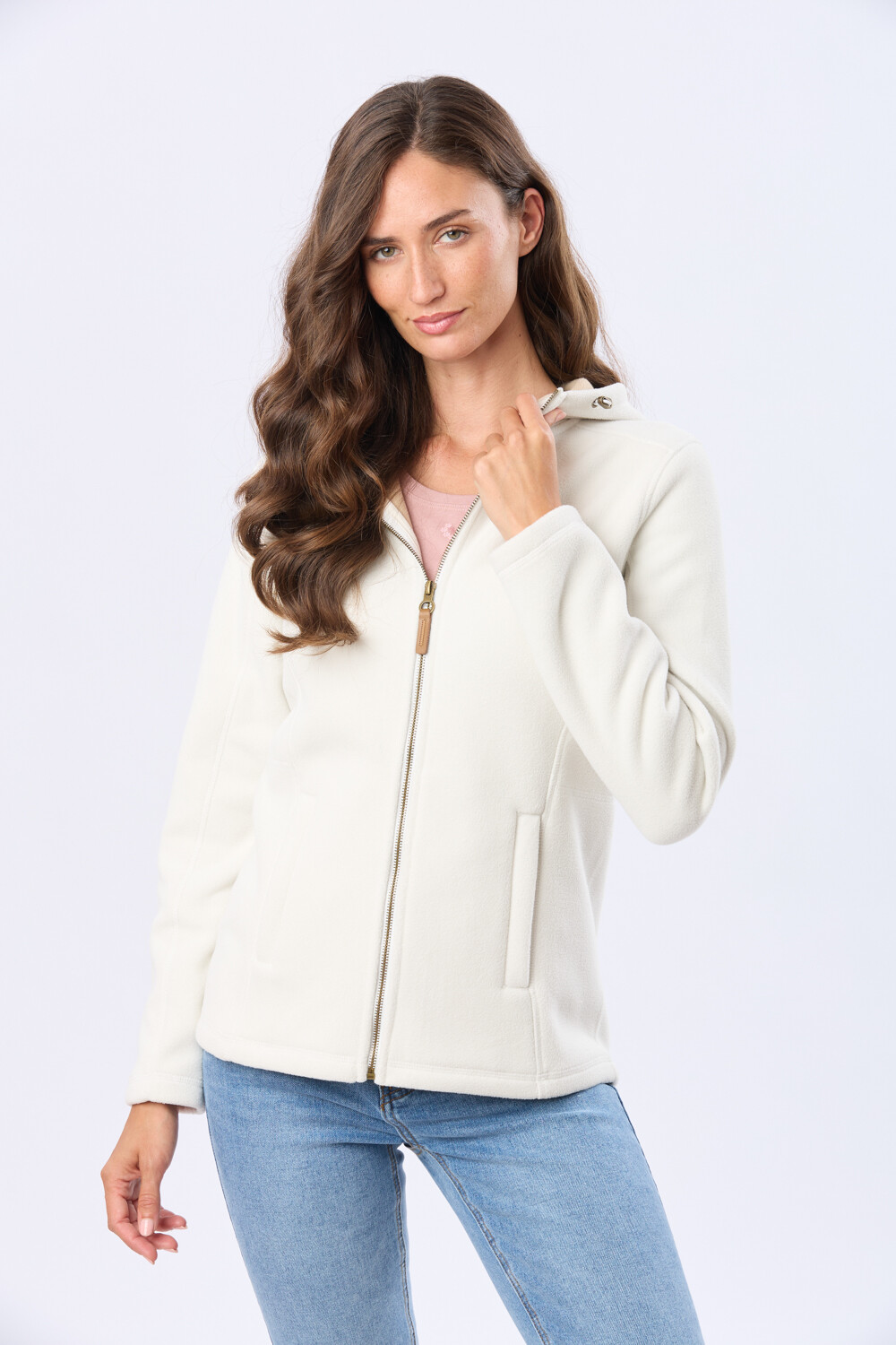 CAMPERA POLAR CON CAPUCHA Natural