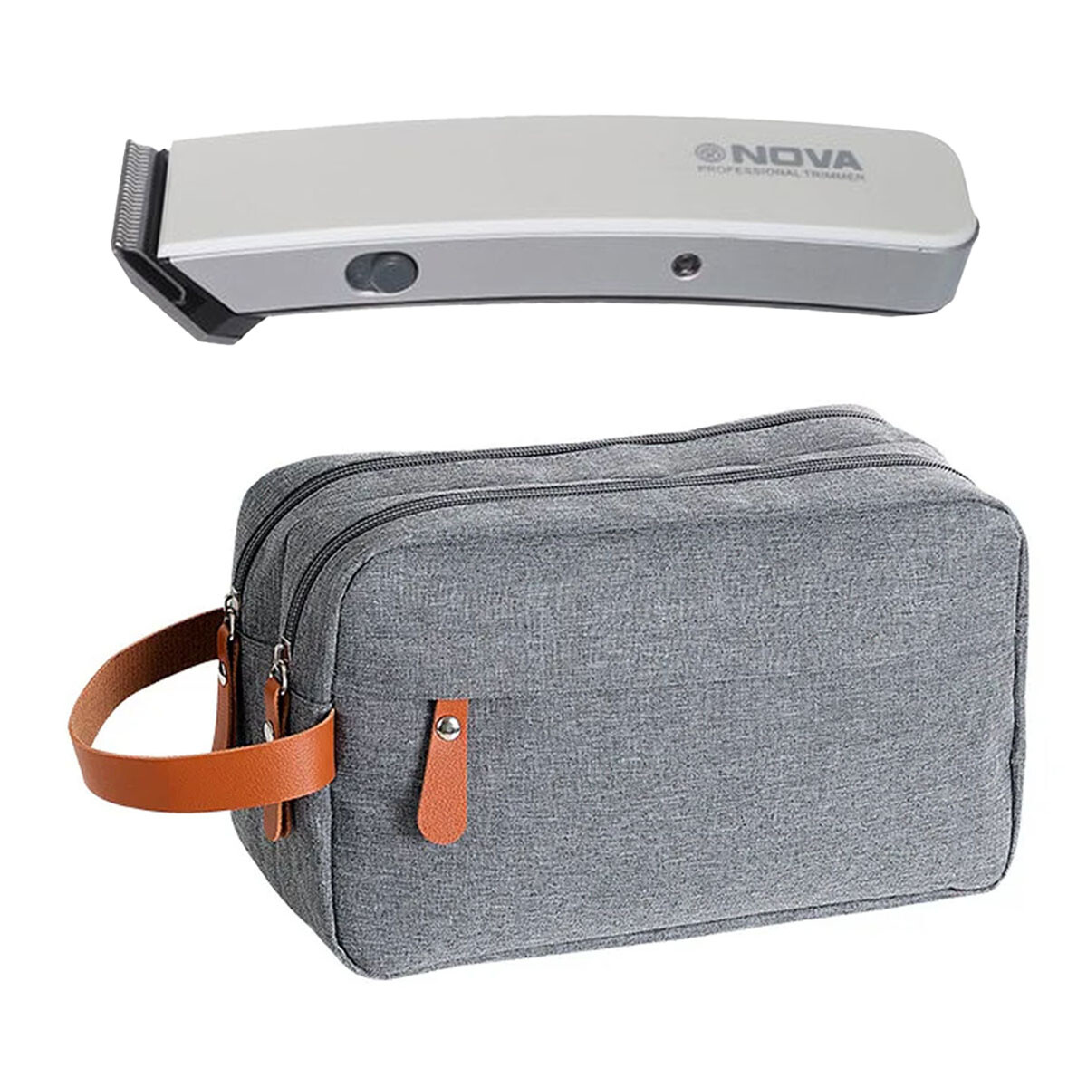 Set Cuidado Personal Hombre con Corta Pelo y Barba + Neceser - Blanco 