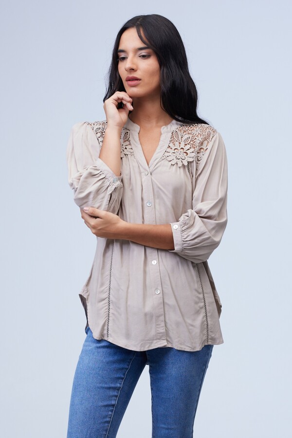 Blusa Crochet KHAKI