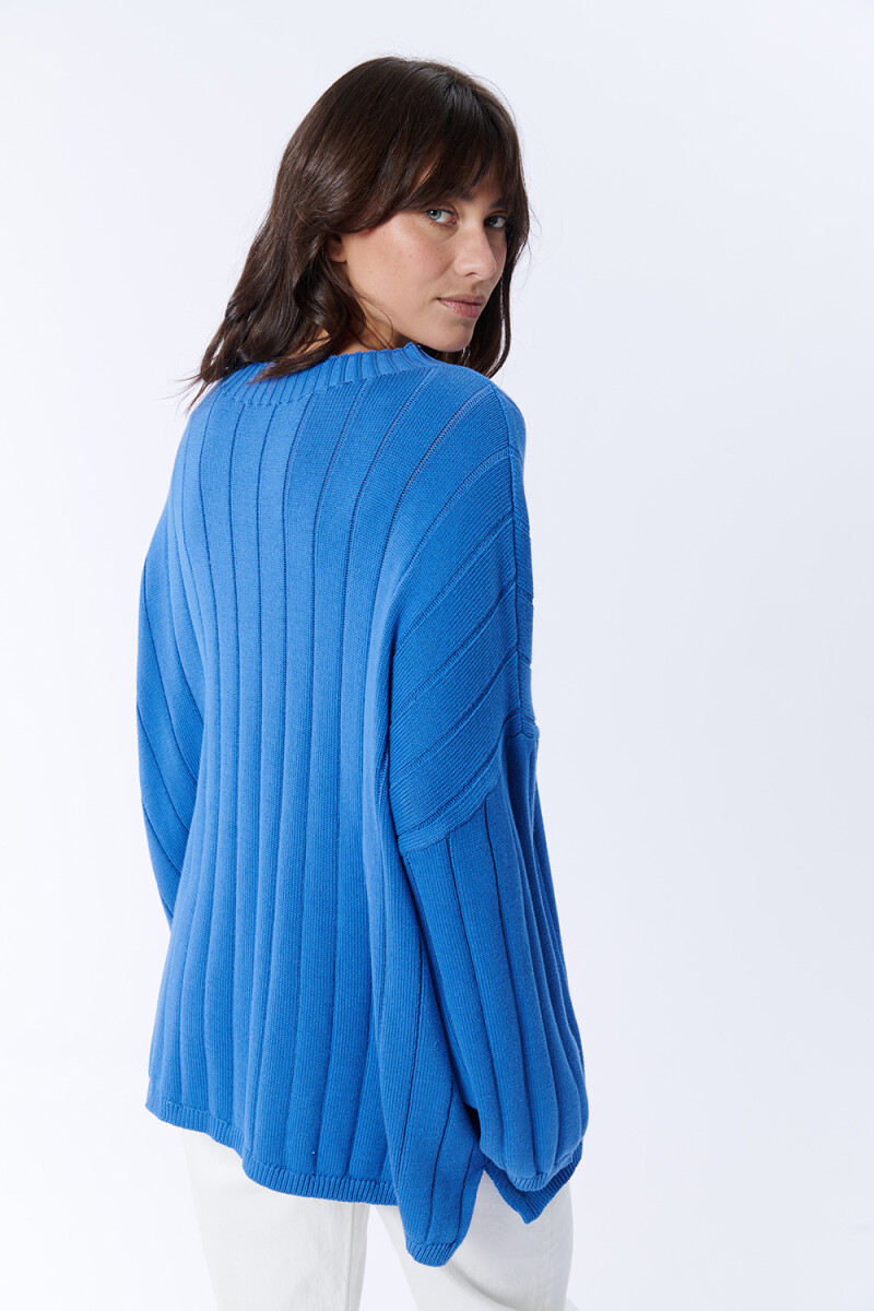 Buzo Punto Oversize Azul