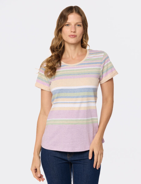 REMERA RAYADA Lila