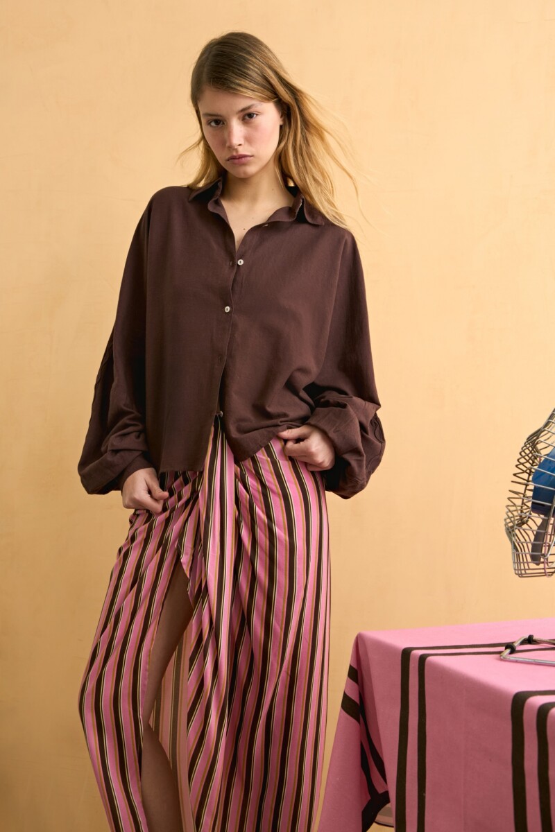Camisa wavy alma lavada marrón