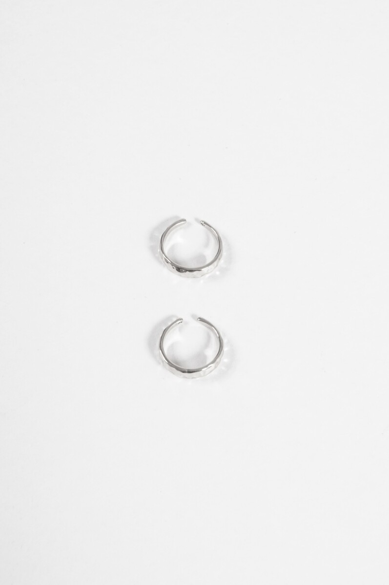 Anillo pie texture - plateado 