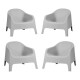 Set x4 Sillón Skarpo GRIS