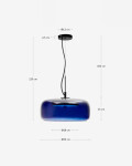 Lámpara de techo Reig de cristal azul Ø 38 cm