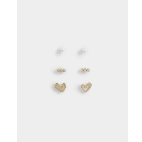 Set De Aros Con Strass Dorado