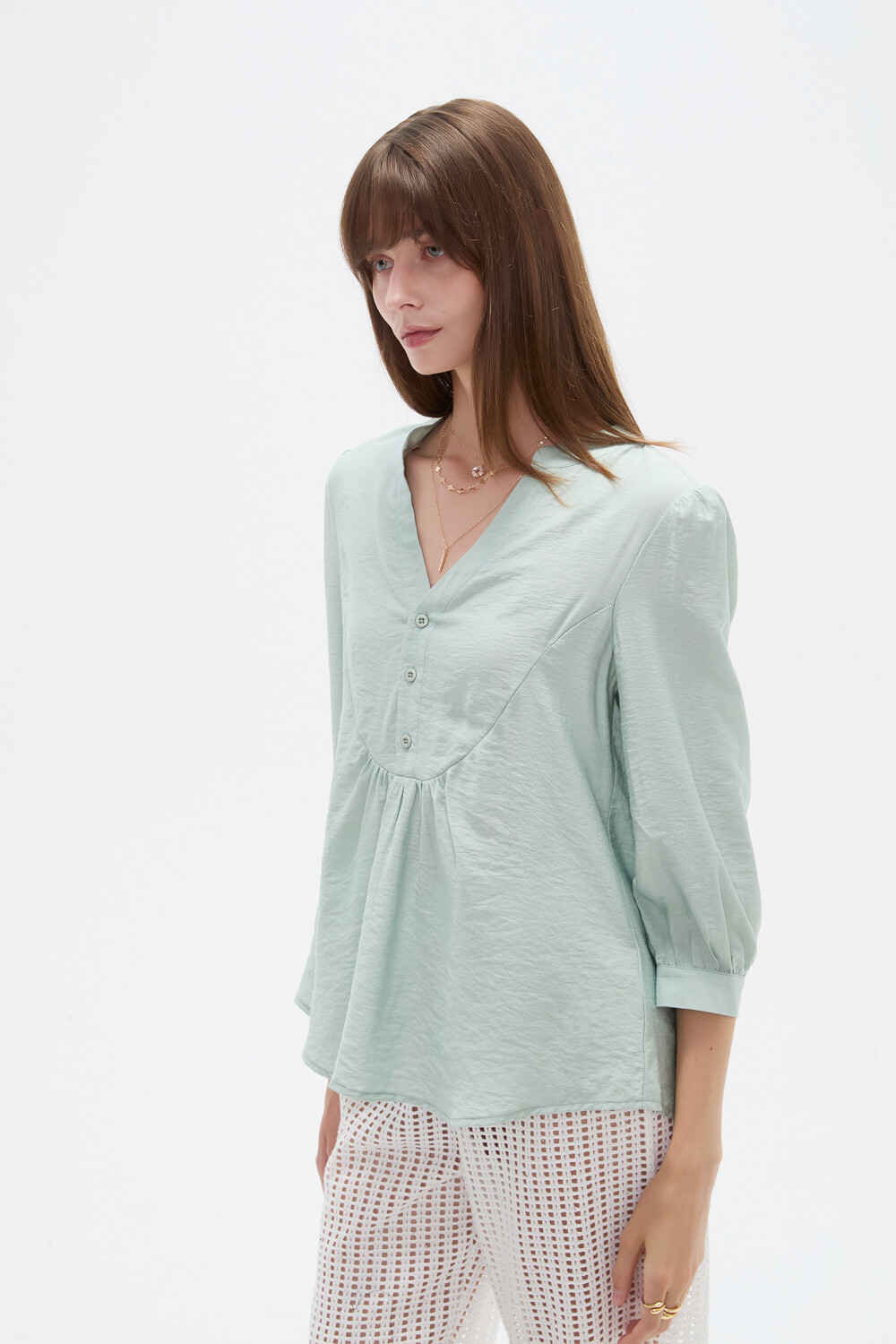 Blusa Qurel Verde Grisaceo