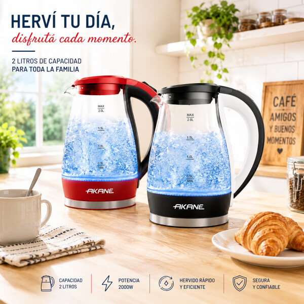 Jarra Eléctrica Akane 2l 2000w A.80159 ROJO
