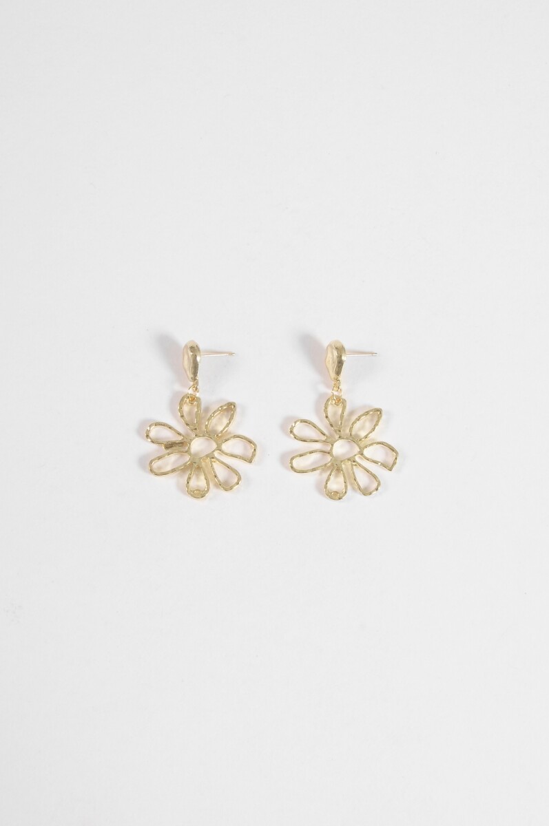 Caravanas dije flor calada - dorado 