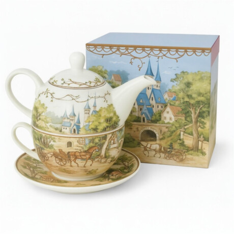 Tetera Mug y Plato de Cerámica – Set de Té para Uno Tetera Mug y Plato de Cerámica – Set de Té para Uno