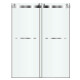 Mampara de Vidrio 8mm con Perfiles de Aluminio Cromo 140x200 cm GAMAS DE GRIS