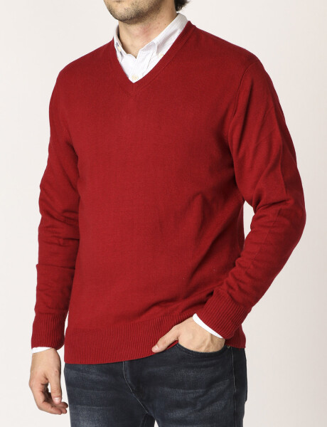 Sweater V Harrington Label Bordo