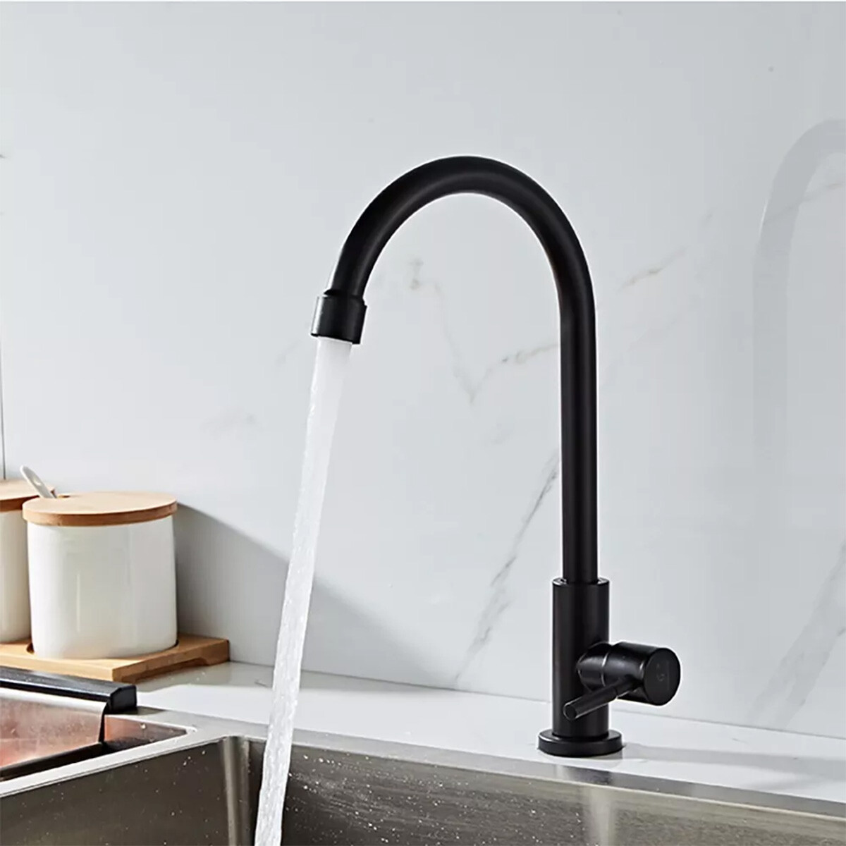 Canilla monocomando para mesada agua fría - NEGRO 