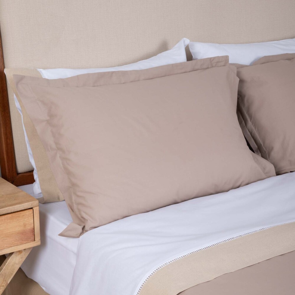 SET FUNDA NÓRDICA 2 PLAZAS ALGODON MARRON COTTON BASIC 180H VISON