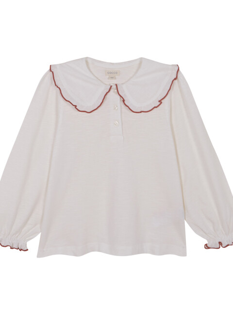 Camiseta Con Cuello C Blanco Roto