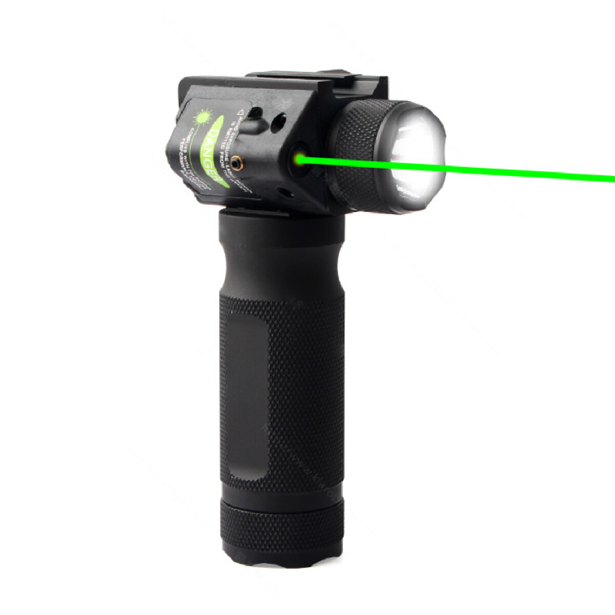 Empuñadura grip vertical linterna y laser verde 