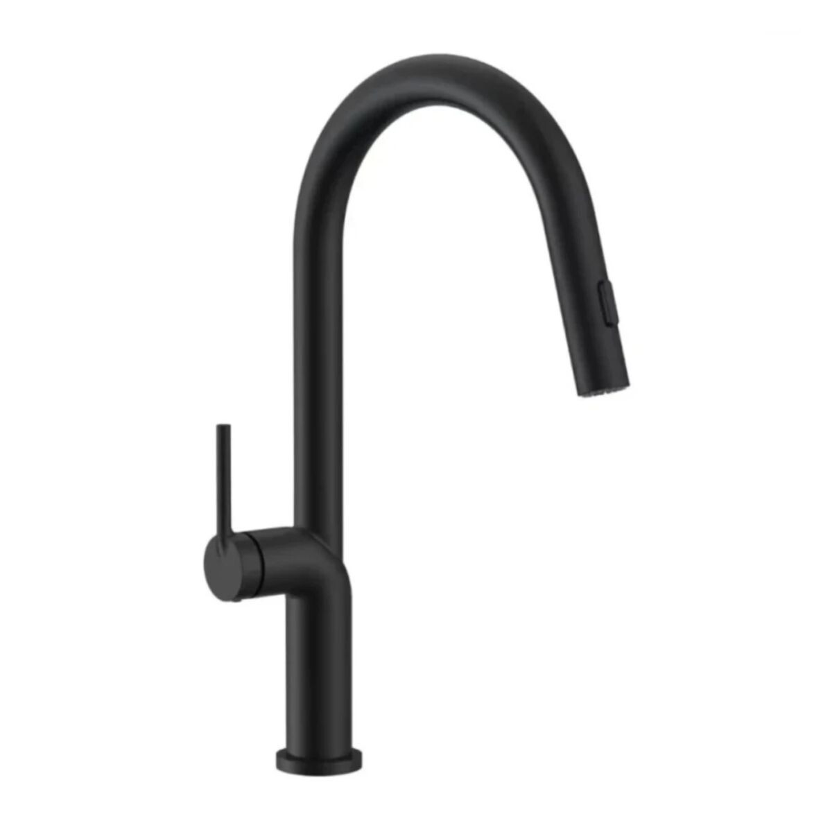 Grifería De Cocina Monocomando De Mesada Eon Curvo Extensible Negro Mate 